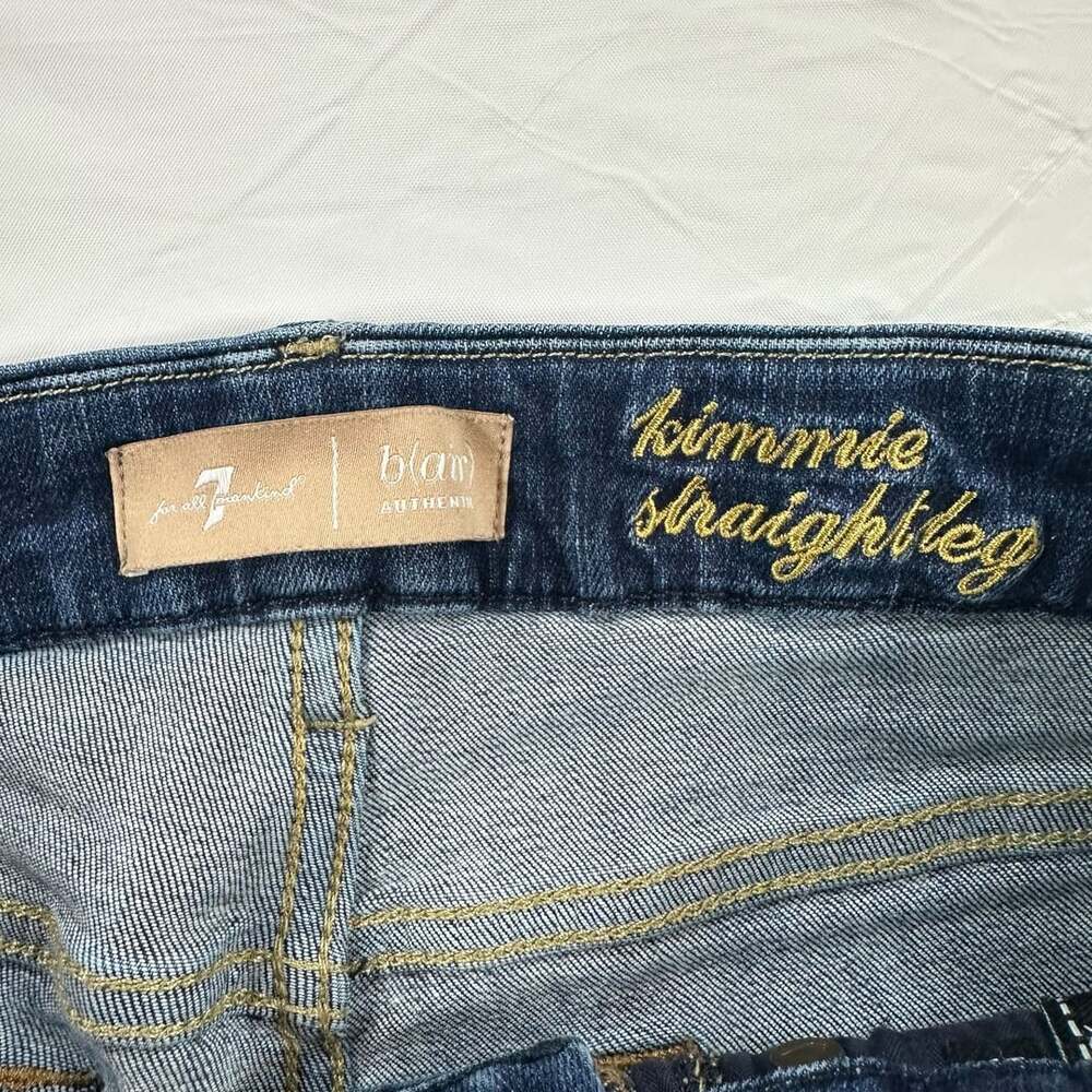 7 For All Mankind Kimmie Straight Leg Jeans, Size 29, Dark Wash - Picture 3 of 12